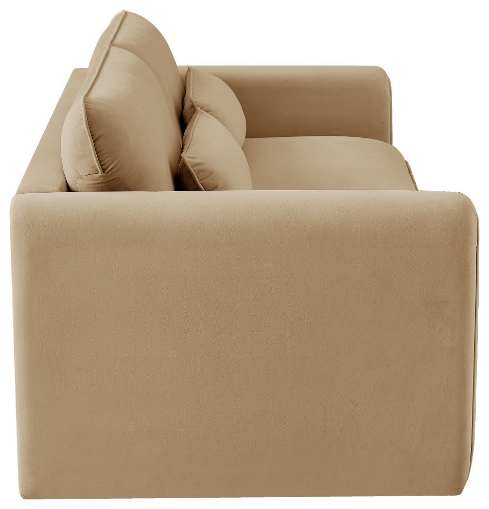 Sloan Camel Velvet Fabric Sofa