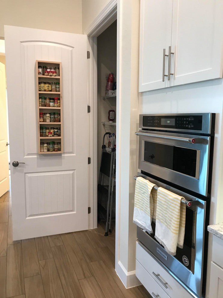 Citrus White Enamel On the Wall Spice Rack 42"h x 14"w x 2.5"d
