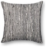 Recycled Sari Silk With Texture Throw Pillow, Black / Multi, 22"x22", No Fill