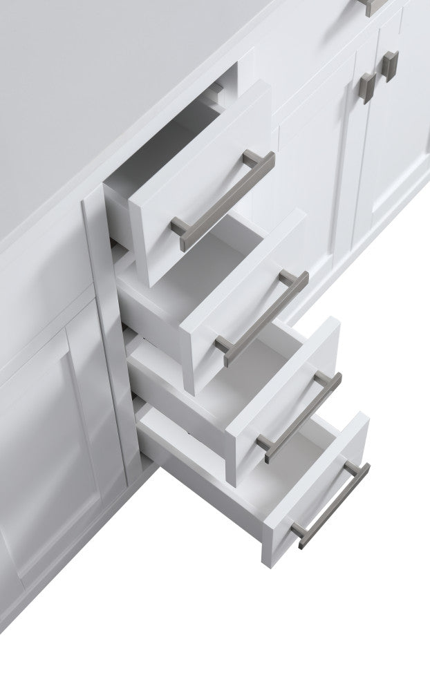 London 60-in White Bathroom Vanity Base Cabinet Without Top
