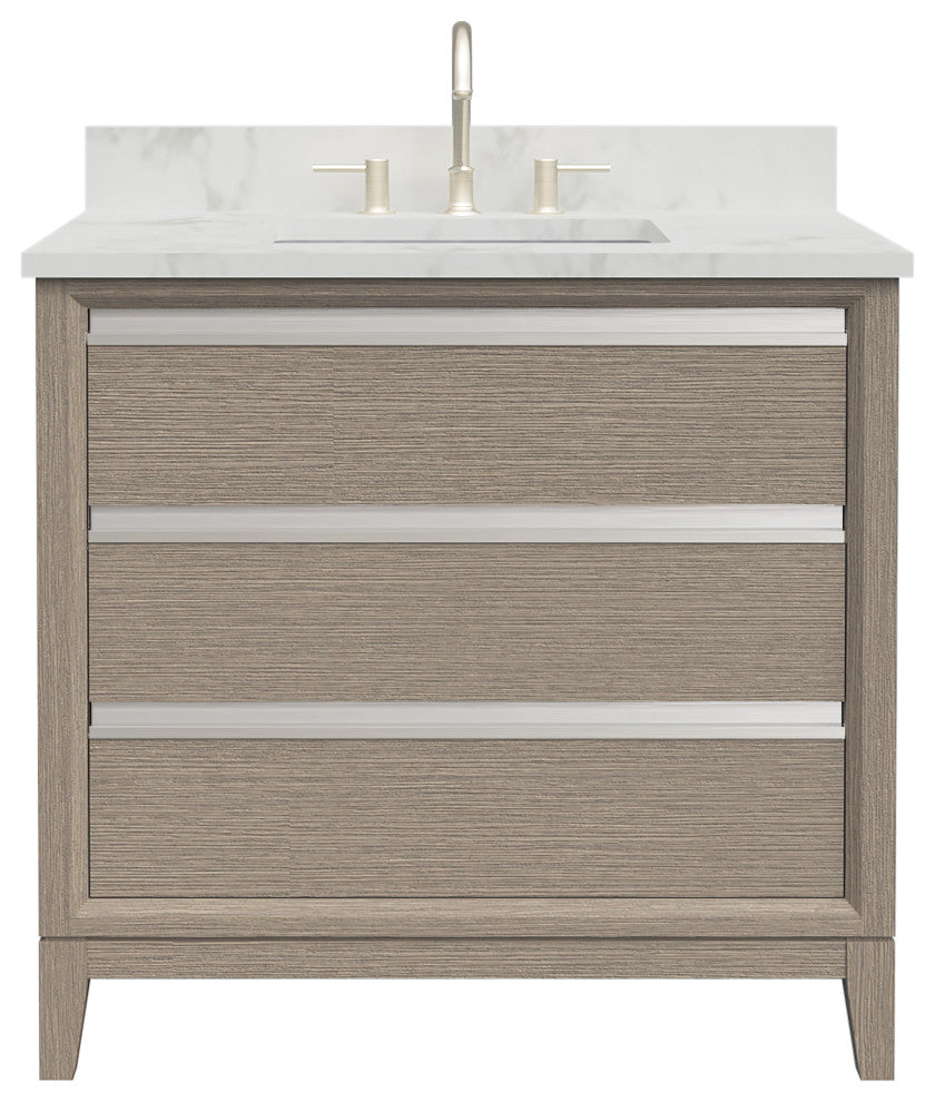 Vanity Art Bathroom Vanity With Sink, Driftwood Gray, 36" Single
