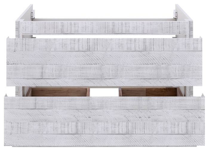 Fresca Formosa Modern 82" Rustic White Wall Hung Double Sink Bathroom Cabinet
