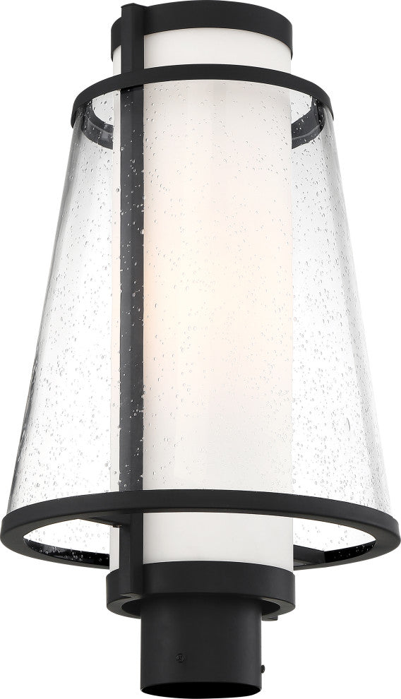 Nuvo Anau 1-Light Incandescent Matte Black Glass Wall Mount