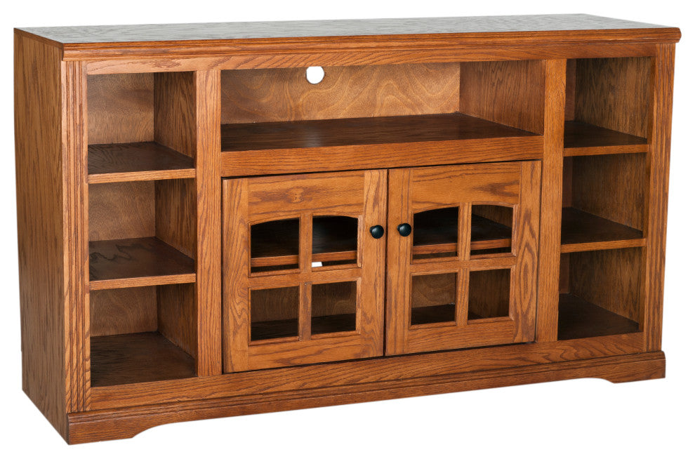 Eagle Furniture Oak Ridge Thin-Screen Entertainment Console 55"W, Medium Oak