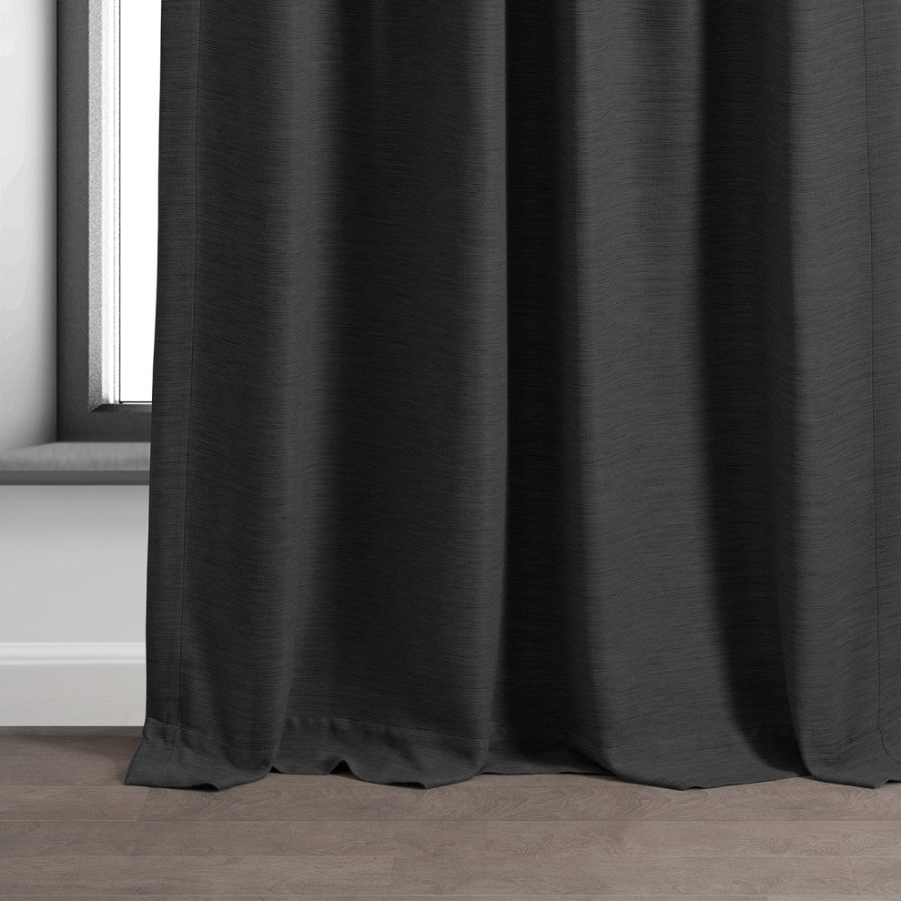 Bellino Blackout Room Darkening Curtain Single Panel, Smoked Truffle, 50"x96"