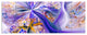 Purple Yellow Fractal Curves, Abstract Wall Art, 70"x28", 6 Panels