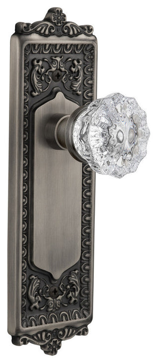 Double Egg & Dart Plate With Crystal Knob, Antique Pewter