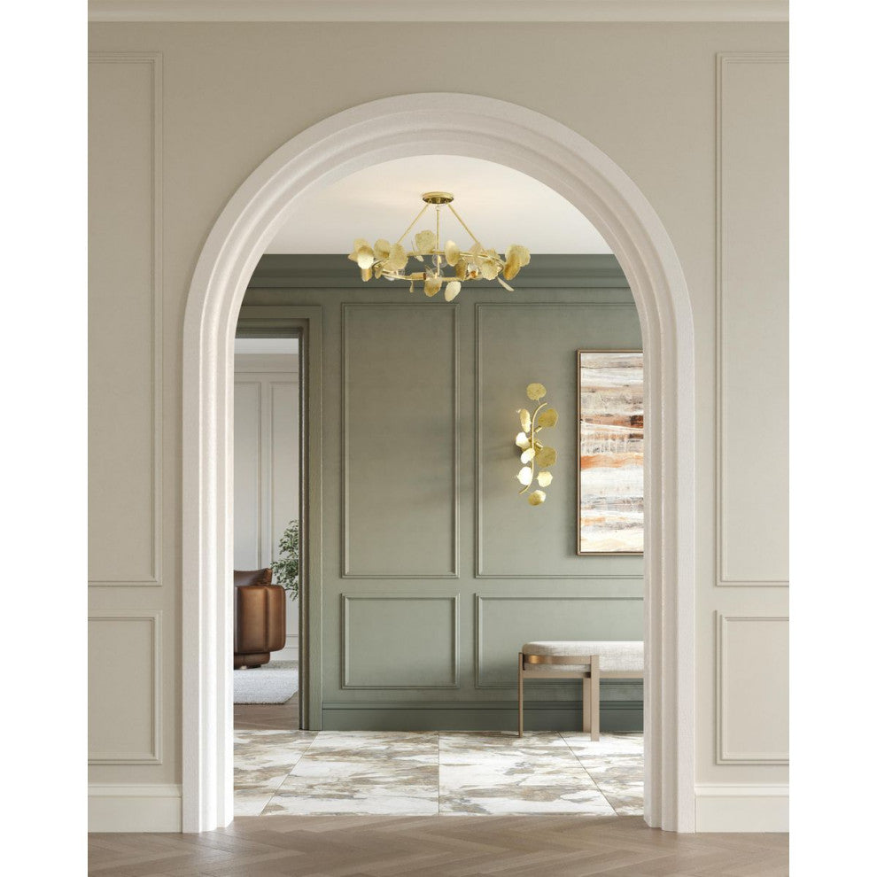 Laurel Collection 4-Light Transitional Wall Sconce, Gilded Silver