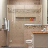 Unidoor Plus 48 1/2 - 49"Wx72"H Frameless Hinged Shower Door, Satin Black