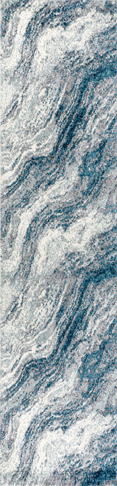 Kassia Contemporary Glam Abstract Marble Area Rug