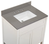 Madrid Bathroom Vanity Countertop, Concrete Gray With White Sink, 31"