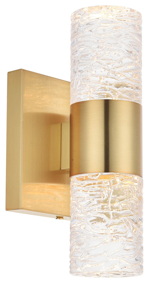 Gold Finish 2-Light Led Wall Sconce