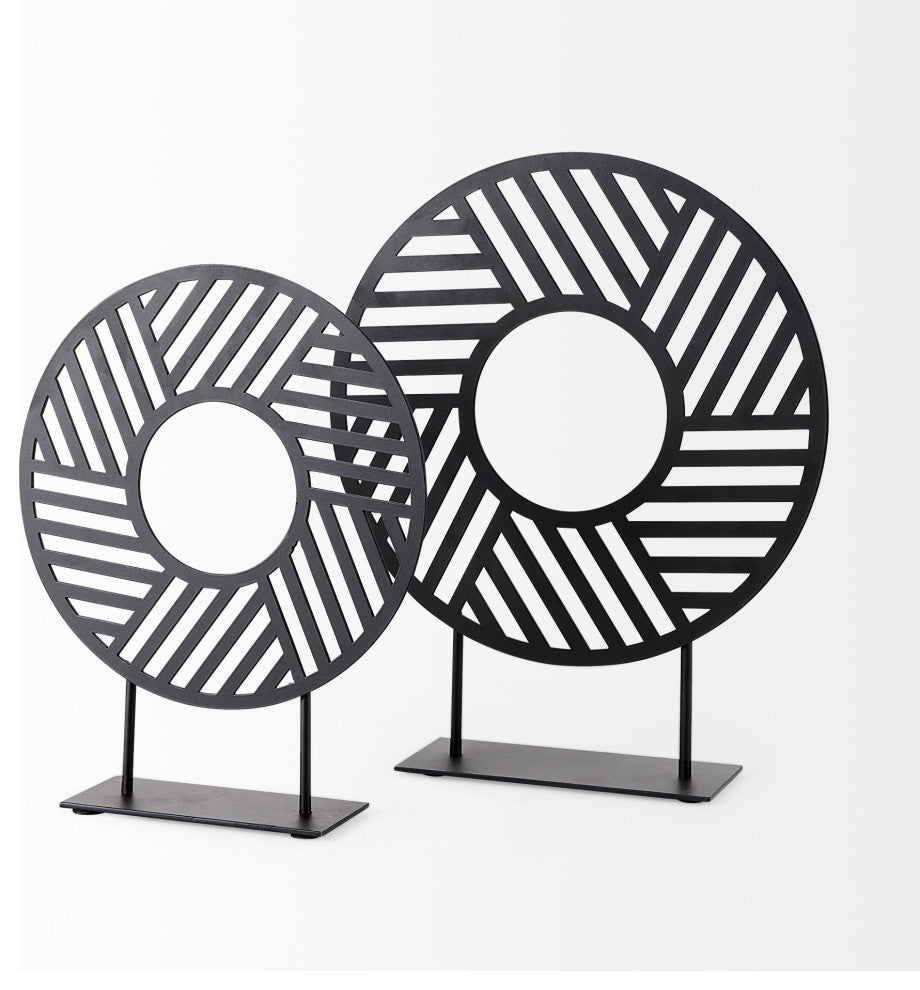 Micra 9.1Lx2.6Wx10.9H Matte Black Metal Decorative Object on a Stand