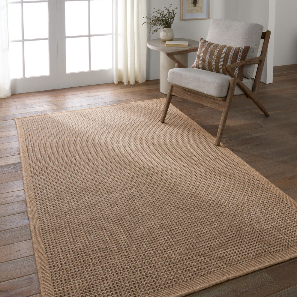 Vibe Kidal Indoor/Outdoor Solid Brown/Black Area Rug 9'X12'