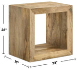 Rectangular Wooden End Table, Natural Finish