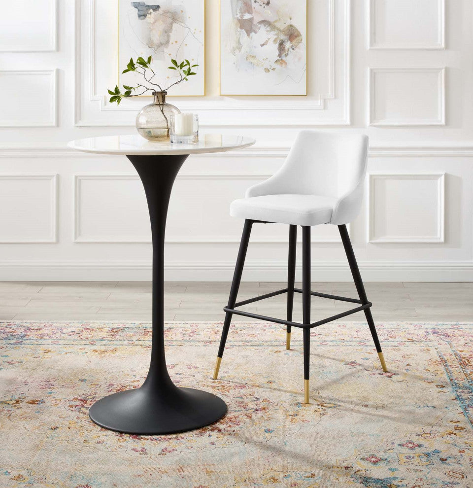Bar Stool Chair Barstool, Velvet, White, Modern, Bar Pub Cafe Bistro Restaurant
