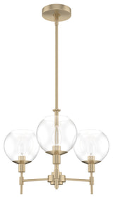 Xidane Alturas Gold, Clear Glass 3 Light Chandelier Light