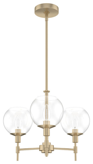 Xidane Alturas Gold, Clear Glass 3 Light Chandelier Light