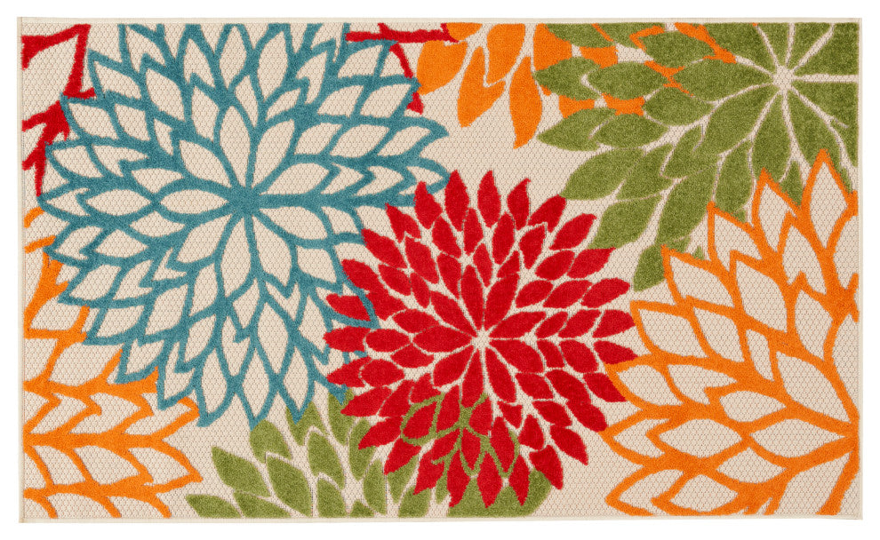 Nourison Aloha 3' x 5' Green Tropical Area Rug