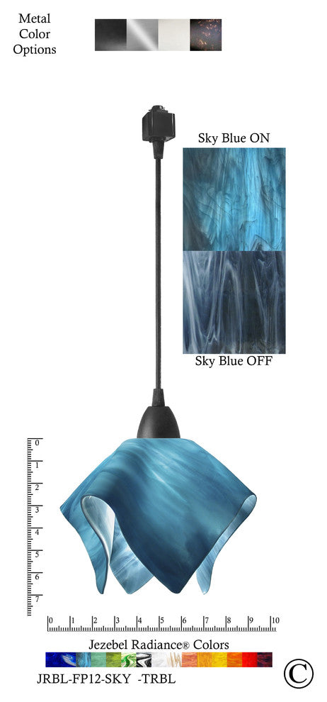 Jezebel Radiance Flame Track Light, Small, Sky Blue