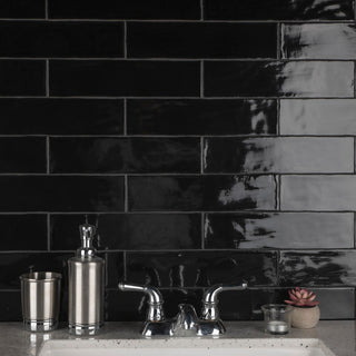 Chester Ceramic Wall Tile, Nero