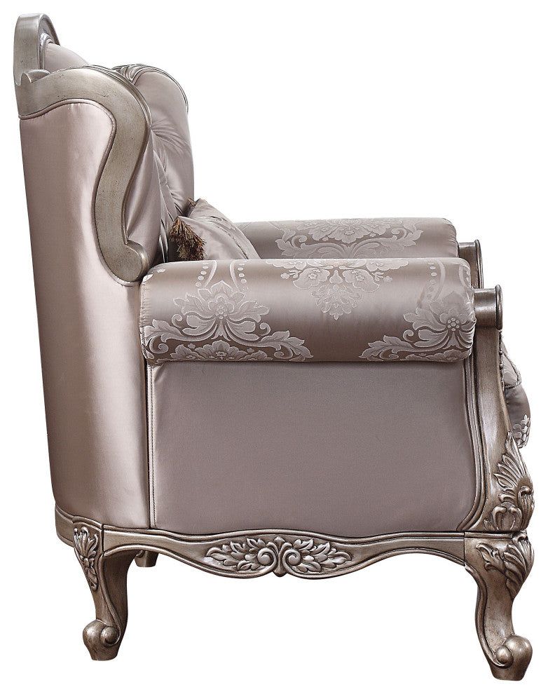 Jayceon Chair With 1 Pillow, Fabric and Champagne