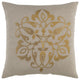 Surya Ravati RV-002 20"x20" Pillow Cover, Metallic/Gold/Light Gray