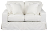 Box Cushion Slipcovered Loveseat, Stain Resistant Performance Fabric, White