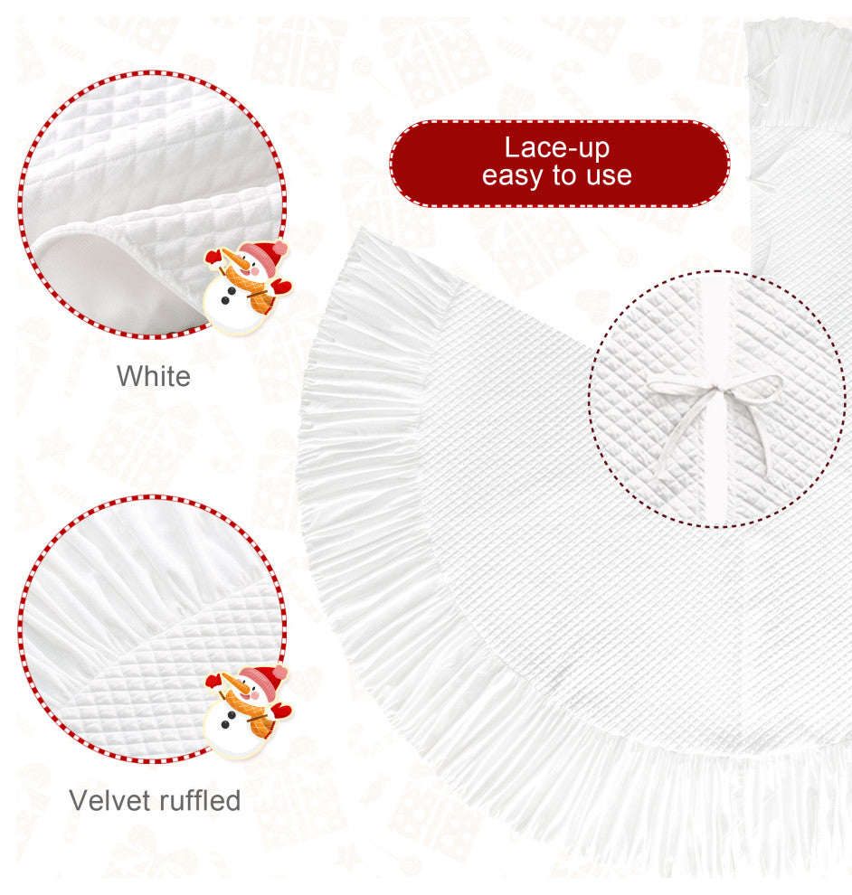72"D Velvet Ruffled Christmas Tree Skirt