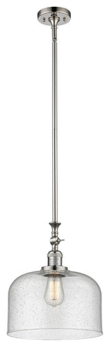 X-Large Bell 1-Light Mini Pendant, Polished Nickel, Seedy