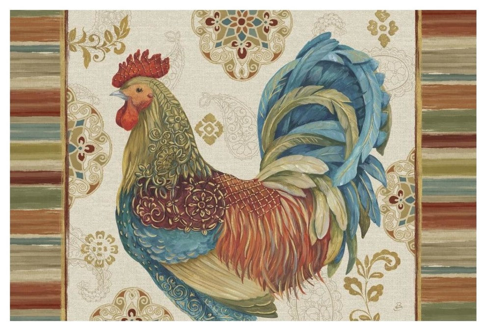 "Rooster Rainbow IIA" Digital Paper Print by Daphne Brissonnet, 20"x14"