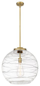 Deco Swirl Pendant, Brushed Brass, Clear Deco Swirl, Clear Deco Swirl
