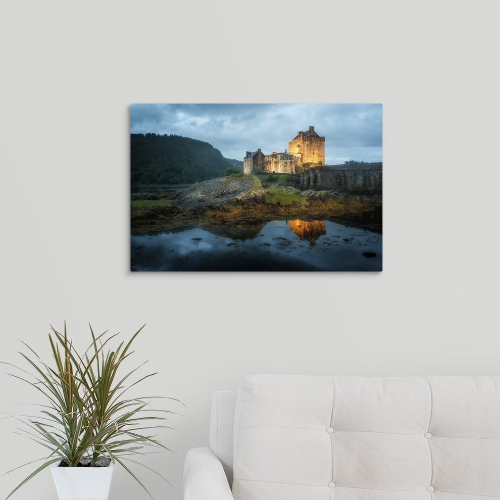 "Eilean Donan Castle in Scotland" Wrapped Canvas Art Print, 24"x16"x1.5"