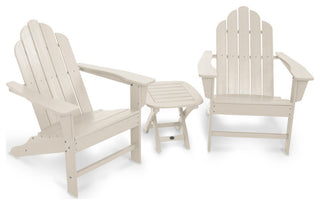 Polywood Long Island Adirondack 3-Piece Set, Sand