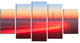 Barcelona Street Traffic Trail, Red, Extra Large Canvas Print, 60"x32", 5 Panels