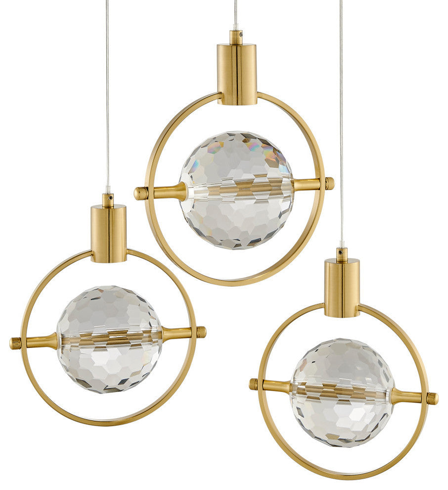 Hollywood Circle Dimmable LED Gold Pendant