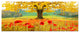 Beautiful Autumn Yellow Tree, Floral Canvas Art Print, 70"x28", 6 Panels