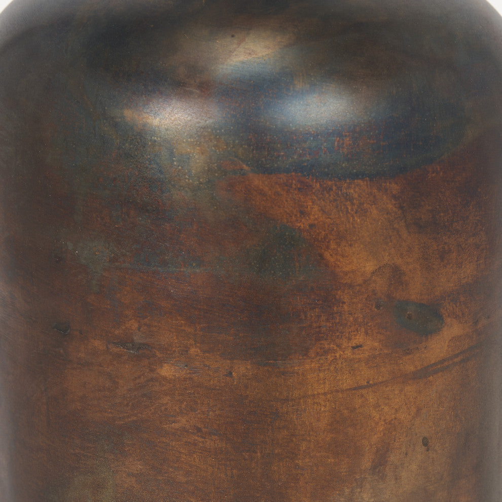 Daya Tall Antiqued Gold Metal Vase