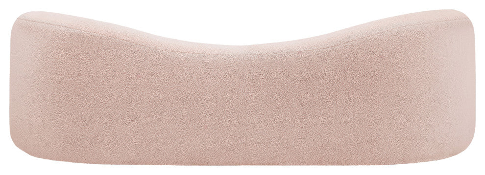 Kali Faux Shearling Teddy Fabric Upholseterd  Sofa, Pink