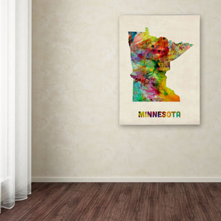 'Minnesota Map' Canvas Art by Michael Tompsett