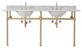 Embassy 72" Wide Double Wash Stand Only, Satin Brass
