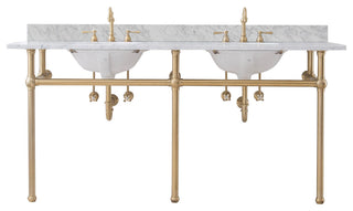 Embassy 72" Wide Double Wash Stand Only, Satin Brass