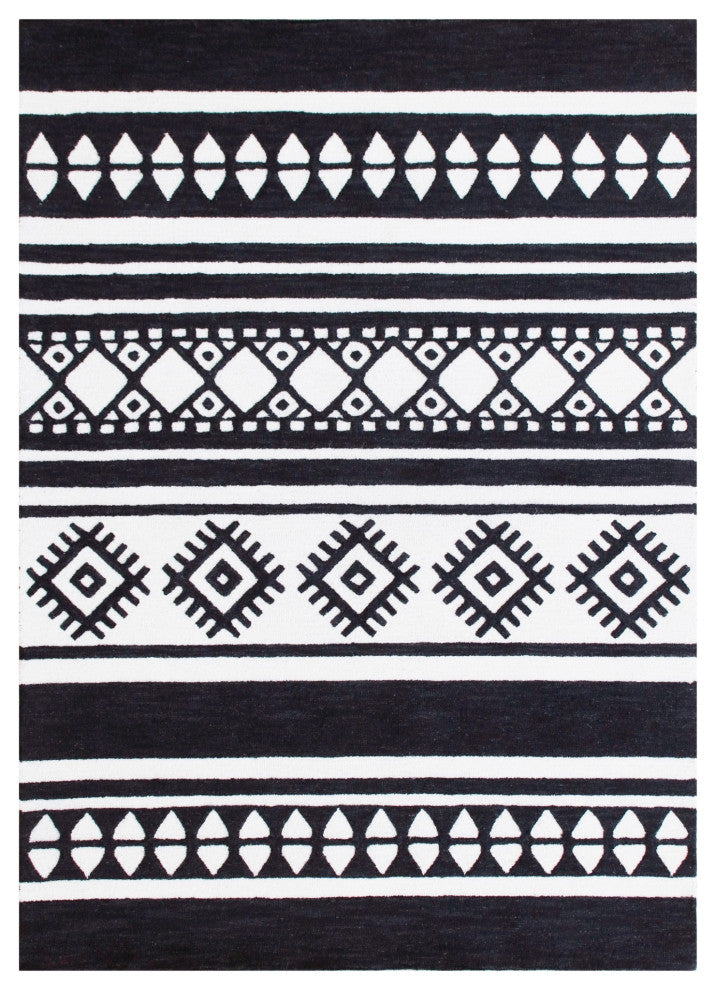 Bold Geometric Southwestern Tufted Wool Area Rug