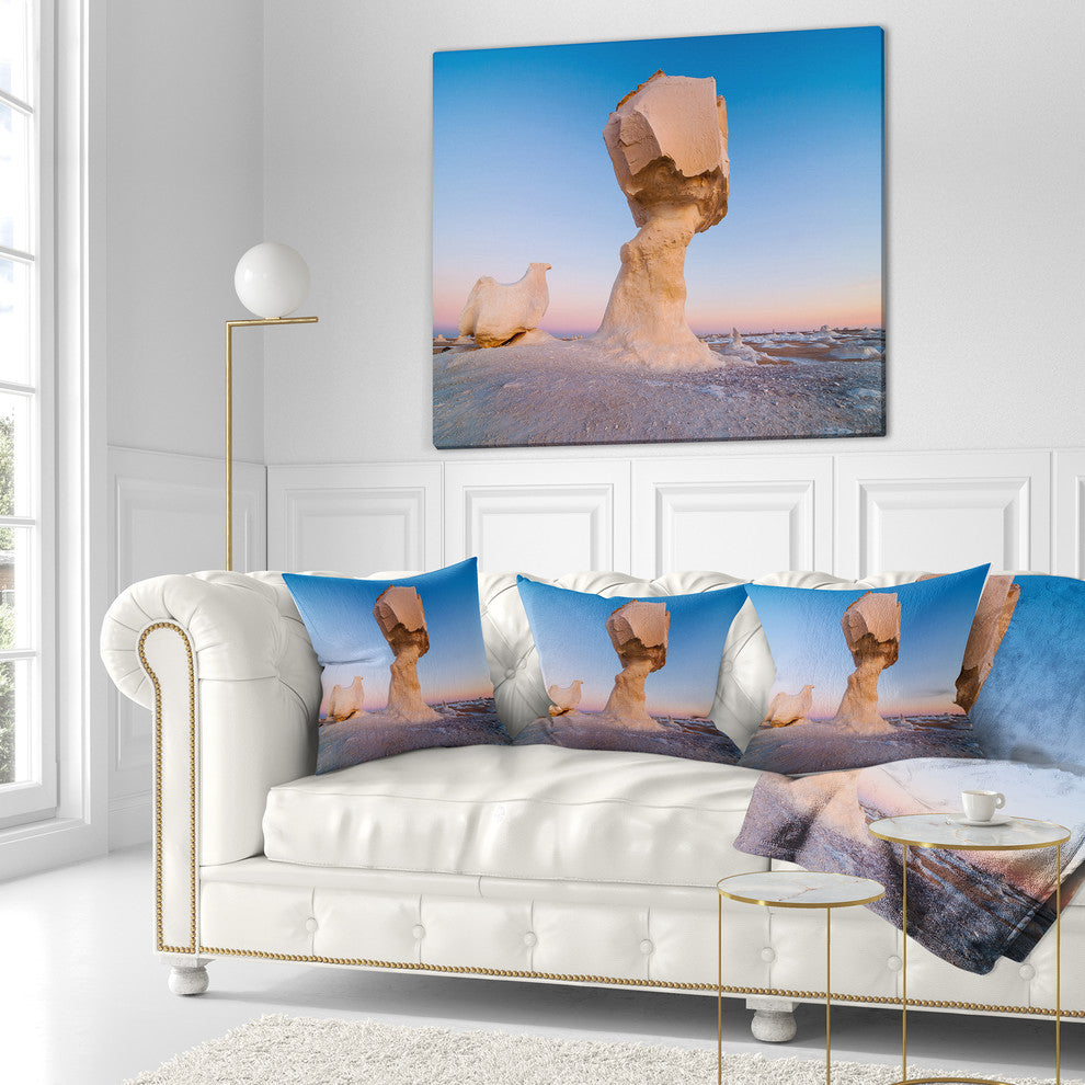 Wind Eroded Rock Formation Landscape Photo Throw Pillow, 18"x18"