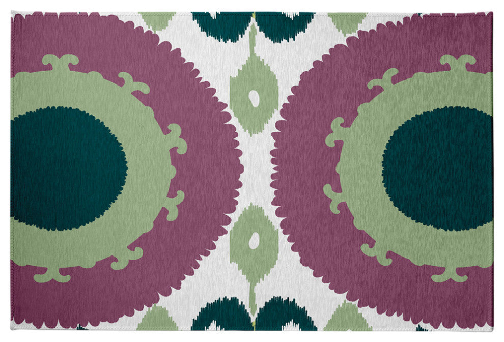 Boho Chenille Rug, Green, 4'x6'
