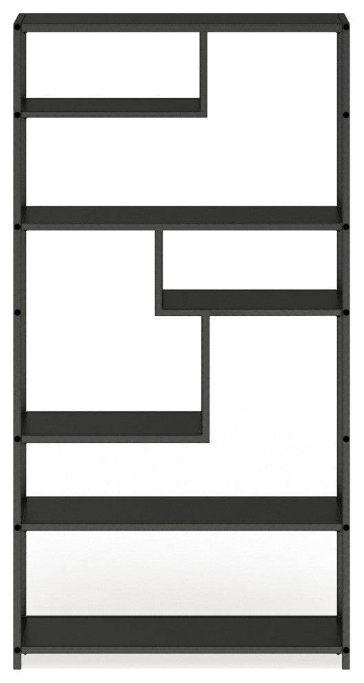 Furniture of America Zin Industrial Metal 6-Shelf Bookcase in Powder Coated Gray