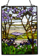 Chloe Lighting Valley Tiffany-Style Rectangular Floral Window Panel 24" Height
