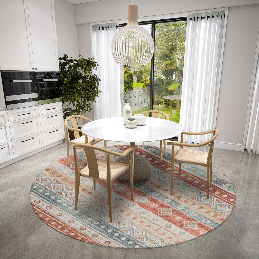 Indoor/Outdoor Sedona SN12 Canyon Machine Washable 8' x 8' Round Rug