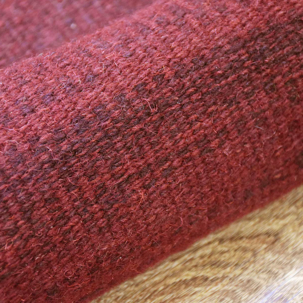 HAND WOVEN FLAT WEAVE KILIM WOOL ECO-FRIENDLY AREA RUGS-Solid,Dark Red