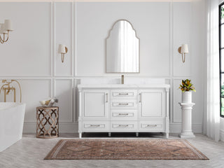 Aberdeen 60 Single Bathroom Vanity in White 2" Empira Quartz